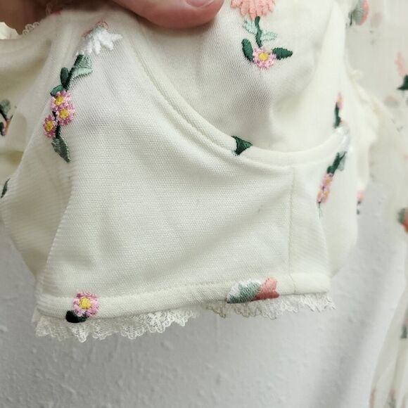 REVOLVE MAJORELLE Lace Embroidered Bustier Long Sleeve Sheer Sexy Top - Picture 7 of 13